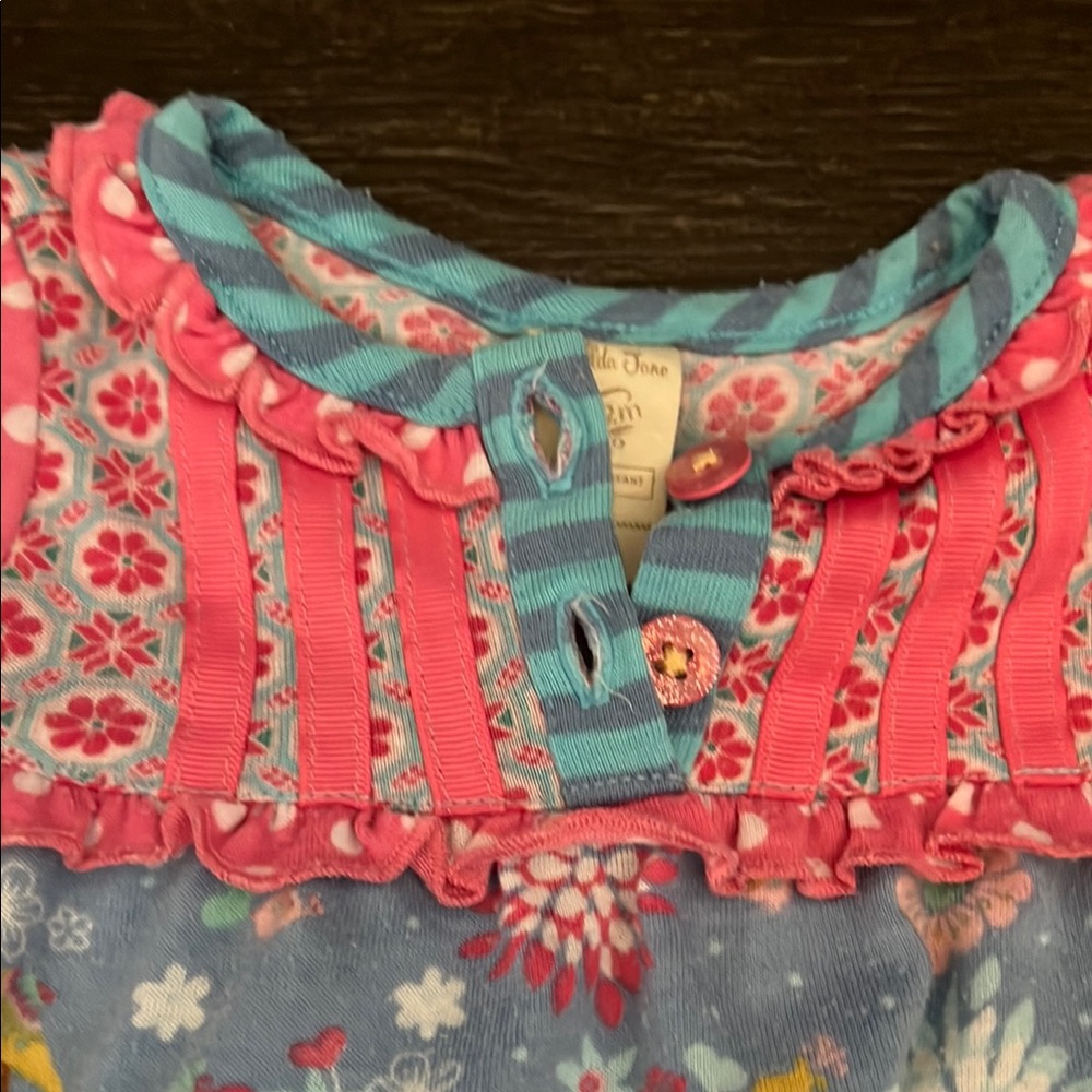 Matilda Jane Pink and Blue Pajama Set with Ruffled Details - Picture 7 of 8